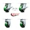 Service Caster 4 Inch Green Poly on Cast Iron Caster Brakes/Swivel Locks and 2 Rigid SCC, 2PK SCC-35S420-PUB-GB-SLB-BSL-2-R-2 - alternate 2